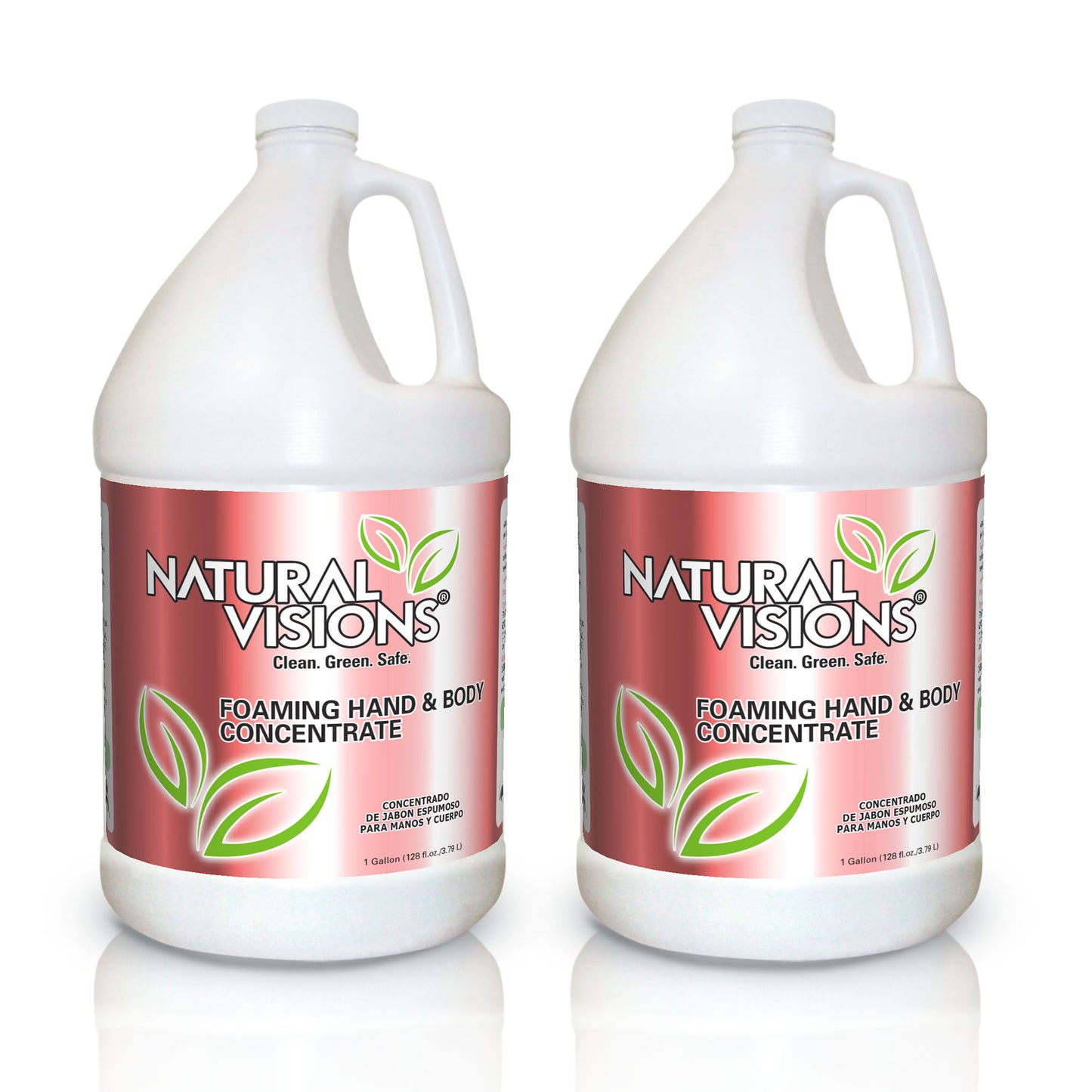 2 galones de jabón espumoso concentrado para manos y cuerpo Natural Visions Peaches & Cream™