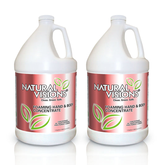 2 Gallons of Natural Visions Peaches & Cream™ Foaming Hand & Body Soap Concentrate